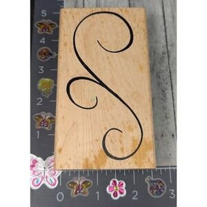 DeNami Design Swirl 2001 Rubber Stamp Wood #K117
